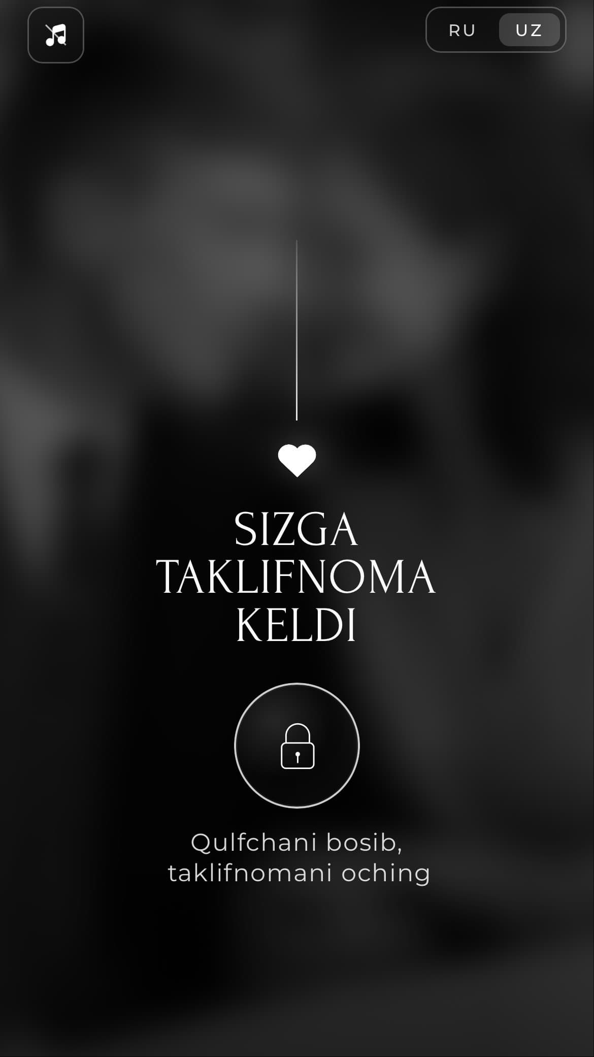LoveStudio mobil taklifnoma ko‘rinishi